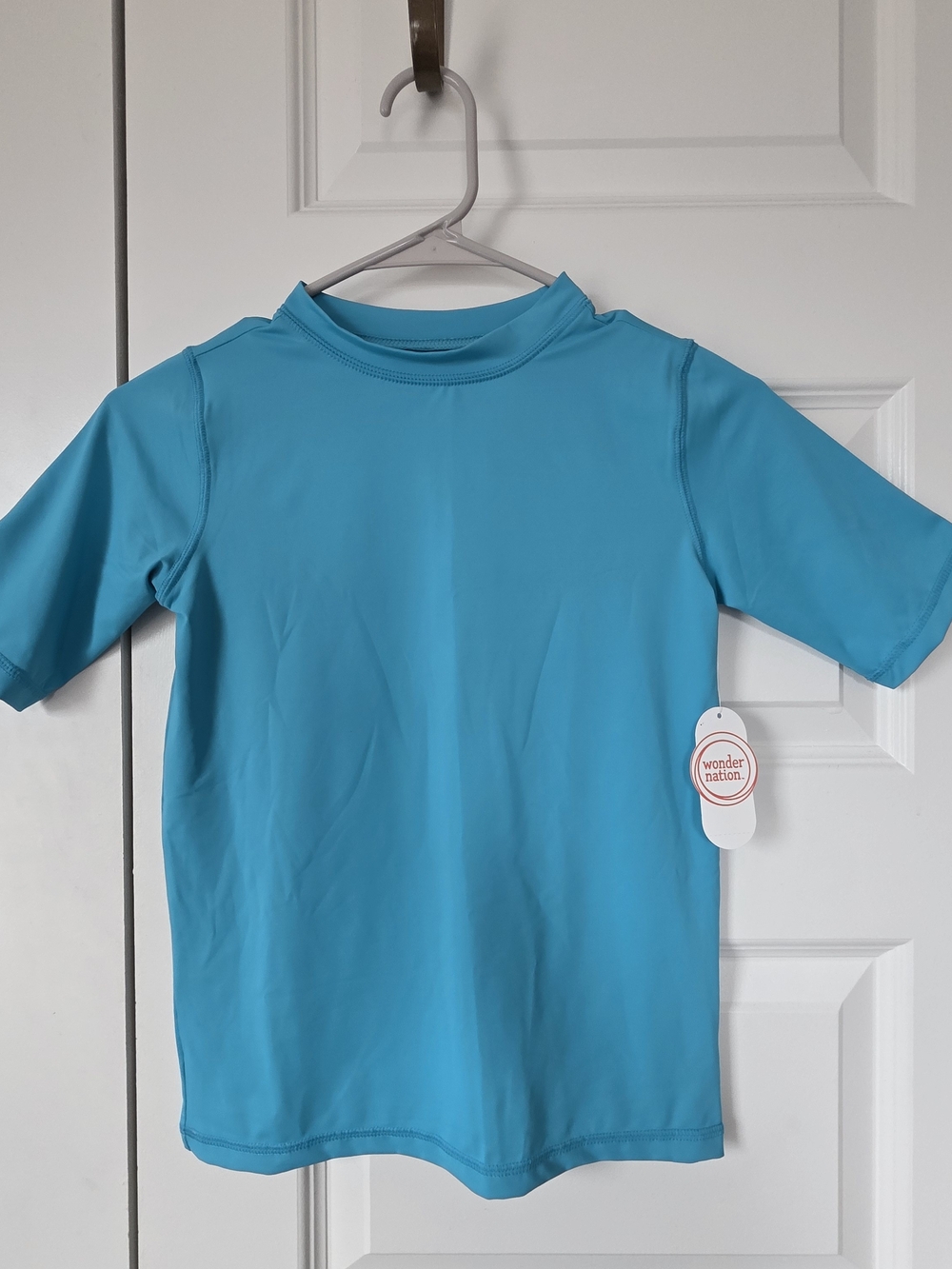 Wonder Nation Bright Turquoise Short Sleeve Rash Guard